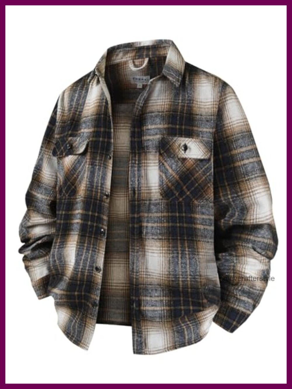 Men's Cotton Flannel Shirt Button Down Plaid Shirt Jacket Lightweight